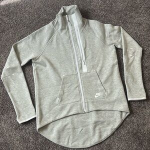 Nike Tech Fleece Moto Cape Grey Mock Neck Jacket size Large